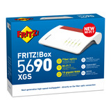 FRITZ! Box 5690 XGS Edition International glasvezel router Wit/rood, Mesh Wi-Fi, 10 Gbit/s
