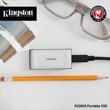 Kingston XS2000 Portable 1 TB externe SSD Zilver/zwart, SXS2000/1000G, USB-C 3.2 (20 Gbit/s)
