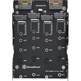 SilverStone SDP13 3,5" Bay naar PCIe NVMe M.2 SSD adapter inbouwframe Zwart, voor 4x M.2 SSD