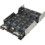 SilverStone SDP13 3,5" Bay naar PCIe NVMe M.2 SSD adapter inbouwframe Zwart, voor 4x M.2 SSD