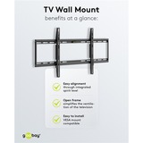 goobay TV wall mount FIXED 43 - 100 inch (109 - 254 cm), max. 70 kg wandmontage  Zwart