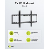 goobay TV wall mount FIXED 43 - 100 inch (109 - 254 cm), max. 70 kg wandmontage  Zwart