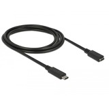 DeLOCK USB-C verlengkabel Zwart, 2 meter