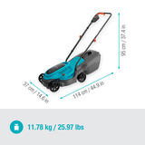 GARDENA Grasmaaier EasyMax 32/18V Turquoise/grijs, 1x systeemaccu P4A PBA 18V/72, 1x snellader P4A AL 1830 CV inbegrepen