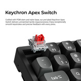 Keychron K2 Ultra 8K Wireless Custom Mechanical Keyboard Zwart, US lay-out (QWERTY), Keychron Apex Red, 75%, RGB leds, OSA Double-shot PBT, USB-C | 2.4 GHz | Bluetooth 5.2