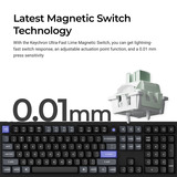 Keychron Q6 HE 8K Magnetic Switch Keyboard, toetsenbord Wit, US lay-out, Keychron Ultra-Fast Lime, RGB, Hot swap, 8K