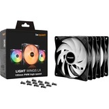 be quiet! Light Wings LX PWM high-speed RGB case fans Zwart, 3 stuks, 120 x 120 x 25 mm