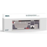8BitDo Retro Mechanical Keyboard N Edition Grijs, US lay-out (QWERTY), Kailh Box White, 100%, Bluetooth Low Energy, Wireless 2.4G, USB