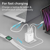 ACT Connectivity USB-C/USB-A lader 65W 3-poorts met Power Delivery PPS, QuickCharge en GanFast Wit