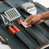 Kamado Joe Krafted stalen grillgereedschap accessoire set grillbestek 3-delig, Inclusief canvas draagtas