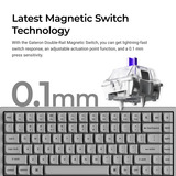 Keychron K2 HE-F1C Concrete Edition RGB mechanisch toetsenbord Zwart, US lay-out (QWERTY), Gateron Double-Rail Magnetic Nebula, 75%, RGB leds, OSA double-shot PBT, hot swap, 2.4GHz | Bluetooth 5.2 | USB-C