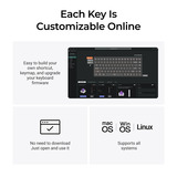 Keychron K2 HE-F1C Concrete Edition RGB mechanisch toetsenbord Zwart, US lay-out (QWERTY), Gateron Double-Rail Magnetic Nebula, 75%, RGB leds, OSA double-shot PBT, hot swap, 2.4GHz | Bluetooth 5.2 | USB-C