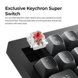 Keychron V1W-D1 8K QMK Wired Custom Mechanical Keyboard Zwart, US lay-out (QWERTY), Keychron Super Red, 75%, RGB leds, Double-shot PBT, hot swap, 8K, Knop
