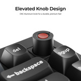 Keychron V1W-D1 8K QMK Wired Custom Mechanical Keyboard Zwart, US lay-out (QWERTY), Keychron Super Red, 75%, RGB leds, Double-shot PBT, hot swap, 8K, Knop