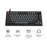 Keychron V1W-D1 8K QMK Wired Custom Mechanical Keyboard, toetsenbord Zwart, US lay-out, Keychron Super Red, RGB leds, 75%, Double-shot PBT, hot swap, 8K, Knop