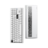 MCHOSE GX87 Ultra: White Electrophoresis Vintage White Aluminum Custom Mechanical, toetsenbord Wit/zwart, KTT Vintage White, 80% TKL, RGB, Hot swap, Double-Shot PBT, draadloos / Bluetooth / USB-C