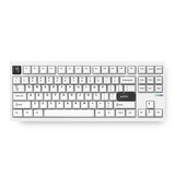 MCHOSE GX87 Ultra: White Electrophoresis Vintage White Aluminum Custom Mechanical toetsenbord Wit, KTT Vintage White, RGB, Hot swap, Double-Shot PBT, draadloos | Bluetooth | USB-C