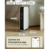 Mill Gentle Air WiFi olieradiator OIL1500WIFI3 Wit/zwart, 1500 Watt, tot 22 m², Bluetooth, Wifi module, App bediening