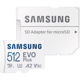 SAMSUNG EVO Plus microSDXC (2024), 512 GB geheugenkaart Wit, U3, V30, A2, Incl. SD-Adapter