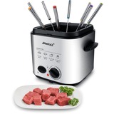 Steba DF95F - Minifriteuse/Fondue frituurpan Roestvrij staal/zwart, 1,25 Liter