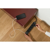 Brennenstuhl Ecolor 4-voudige stekkerdoos met 2 USB-laadaansluitingen Zwart, 4x stekker, 2x USB-C, 2x USB-C