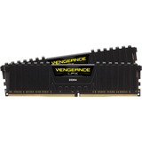 Corsair 64 GB DDR4-3600 Kit werkgeheugen Zwart, CMK64GX4M2D3600C18, Vengeance LPX, XMP