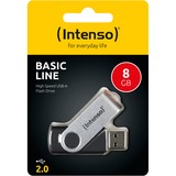 Intenso Basic Line 8 GB usb-stick Zwart/zilver