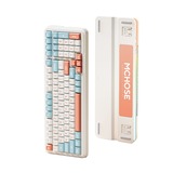 MCHOSE K99 Horizon Orange Hyacinth Wireless Gasket Mount Mechanical, toetsenbord Wit/oranje, US lay-out, KTT Hyacinth, 98%, RGB, Hot swap, Double-Shot PBT, draadloos / Bluetooth / USB-C