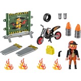 PLAYMOBIL Stuntshow - Starterpack Stuntshow motor met vuurmuur Constructiespeelgoed 71256