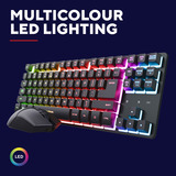 Trust GXT 832 Thado Draadloze set, desktopset Zwart, US lay-out, 80% (TKL), RGB, 800 - 6.400 dpi