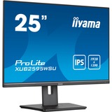 iiyama ProLite XUB2595WSU-B5 25" monitor Zwart, VGA, HDMI, DisplayPort, USB, Audio, Adaptive Sync