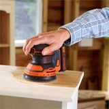 BLACK+DECKER BDCROS18 18V accu excentrische schuurmachine Zwart/oranje, Opbergtas, oplader en accu inbegrepen