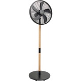 Bestron DFS45WB Design Statiefventilator Zwart/houtkleur, Ø 45 cm | stijlvol hout desgin