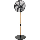 Bestron DFS45WB Design Statiefventilator Zwart/houtkleur, Ø 45 cm | stijlvol hout desgin