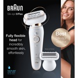 Braun Silk-épil 9002 Flex Wet & Dry epilator Wit/goud