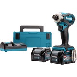 Makita 40 V Max Slagschroevendraaier TD001GD201 slagmoersleutel Blauw/zwart, Koffer, oplader en 2 accu's inbegrepen