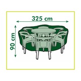 Nature Tuinmeubelafdekhoes voor ronde tafel en stoelen afdekking Grijs, 6030601