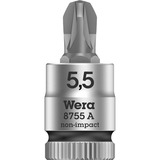 Wera 8700 A FL Zyklop Sleufschroeven Bitdop met 1/4"-aandrijving dopsleutel Chroom