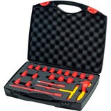 Wiha Ratelsleutelset geïsoleerd 3/8" dopsleutel Rood/geel, 20-delig in koffer