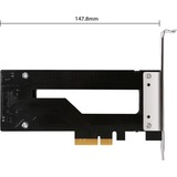 Icy Dock MB840M2P-B inbouwframe Zwart/zilver, M.2 NVMe SSD naar PCIe 3.0 x4 verwisselbaar SSD Mobile Rack 