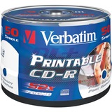 Verbatim CD-R 700 MB blanco cd's 52x, 50 stuks, Bedrukbaar