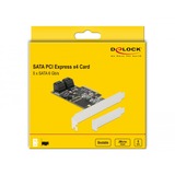 DeLOCK 5-poorts SATA PCIe x4-kaart adapter incl. Low Profile bracket