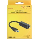 DeLOCK Adapter USB 3.0 > Gigabit LAN Zwart, 62616