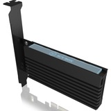 ICY BOX IB-PCI214M2-HSL, uitbreidingskaart voor NVMe-SSD adapter Zwart, Met heatsink en ledstrook