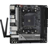 ASRock B550M-ITX/ac socket AM4 moederbord Zwart/grijs, RAID, Gb-LAN, WiFi 5, BT, Sound, Mini-ITX