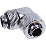 Alphacool Eiszapfen 13/10mm Compression fitting 90° verbinding Chroom, Draaibaar aan schroefdraadzijde