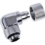 Alphacool Eiszapfen 13/10mm Compression fitting 90° verbinding Chroom, Draaibaar aan schroefdraadzijde