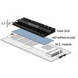 DeLOCK Heatsink flat 100 mm voor M.2 module Zwart