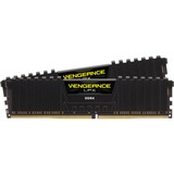 Corsair 16 GB DDR4-3200 Kit werkgeheugen Zwart, CMK16GX4M2B3200C16, Vengeance LPX, XMP