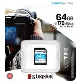 Kingston Canvas Go! Plus SDXC 64 GB geheugenkaart Zwart, UHS-I U3, Class 10, A2